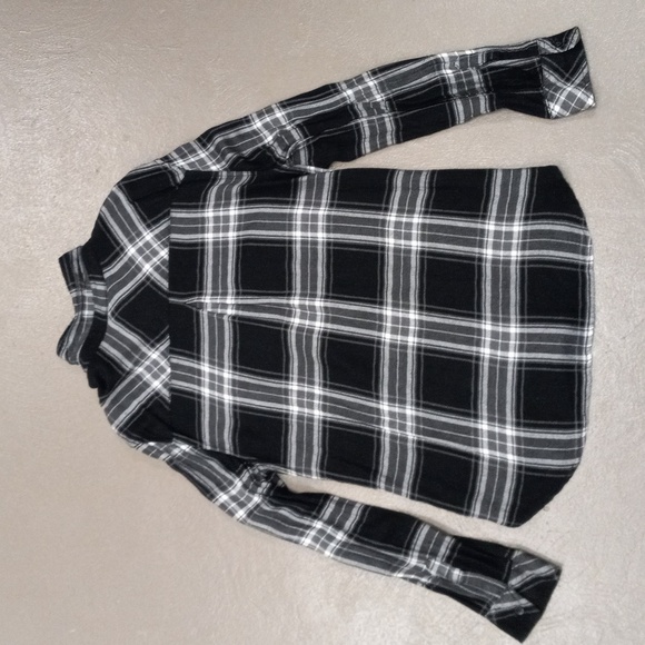 Beach Lunch Lounge Collection Black and White Plaid, Button Down Flannel - Picture 7 of 10